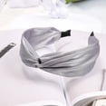 thumbnail image 3 of Bandas para el cabello Sonducket Aro Estilo elegante ancho colores surtidos diadema con nudo torcido Diademas ajustables gris, 3 of 6