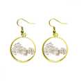 thumbnail image 1 of China Landmark sketch Ear Dangle Golden Drop Earring Jewelry Mujer Unbranded M, 1 of 3