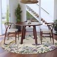 thumbnail image 3 of Round Rug 5Ft Washable Non-Slip, Spring Flowers Circle Area Rugs for Living Room Bedroom, Vintage Floral Leaves Birds Pastoral Botanical Indoor Floor Mats Carpet Runner for Home Decor Aesthetic, 3 of 8