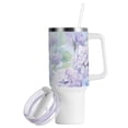 thumbnail image 2 of Butterfly Flowers Hydrangea 40 oz Tumbler with Handle Insulated&nbsp;Travel Mug&nbsp;Lid Straw Leak Proof Steel Vacuum Water Bottles Glasses Fits in Car Cup Holder, 2 of 7