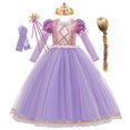 thumbnail image 1 of Vestido de princesa Rapunzel de Disney para niña, disfraz de fiesta de Sofía, disfraz enredado para niños, regalo de cumpleaños, ropa de carnaval para niños 9-10T (etiqueta 150) Gao Jinjia LED, 1 of 2