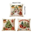thumbnail image 3 of Cinvoph 18"x18" 3pcs Embroidered Christmas Throw Pillow Covers Linen Festive Xmas New Year Holiday Decorative Pillow Cases for Couch Sofa Bed Chair Living Room Winter Home Decoration, 3 of 7