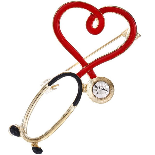 Broche Creativo Con Forma De Estetoscopio, Alfiler Con Forma De Corazón Para Electrocardiograma, Mochila Para Enfermera Y Doctor, Joyería De Solapa Eigraketly AP005591-00