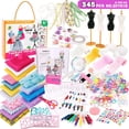 thumbnail image 1 of Kit de diseño de moda XLBLY para niñas 345 piezas con maniquíes cuaderno de bocetos, 1 of 6