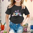 thumbnail image 2 of GDREDA Vêtements pour Filles, T-Shirt Graphique Mignon de Pâques à Col Rond et Manches Courtes, T-Shirt d'Été Décontracté, Hauts Mignons pour Filles, Noir Tendance, 2-3 Ans, 2 of 4