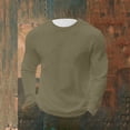 thumbnail image 2 of Xcmzpl Mens Waffle T-Shirt Long Sleeve Lightweight Casual Pullover Tees Crewneck Basic Solid Color Textured Knitted Tops, 2 of 6