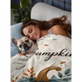thumbnail image 4 of Full Flat Sheet Only Thanksgiving HELLO Pumpkins Soft Microfiber Cooling Bedding Sheets Pastoral Fall Leaves Flat Bed Sheet for Hotel,Home Decor, 4 of 9