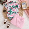 thumbnail image 4 of CAICJ98 Baby Boy Hawaiian Outfit Baby Boy Summer Clothes Tropical Floral Short Sleeve Shirt + Shorts Beach Vacation Clothes (Red,9-12 Months), 4 of 4