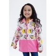 thumbnail image 6 of Disney Minnie Mouse Little Girls' Hooded Rainwear Jacket with Water-Resistant Shell Off-White and Pink Minnie Mouse, 6 of 11