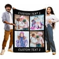 thumbnail image 3 of Custom Blanket with Photos Text Customized Blanket Personalized Flannel Throw Blankets for Adult Kid Birthday Christmas Fathers Mothers Valentines Day Customized Gift Blankets, 3 of 5