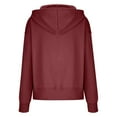 thumbnail image 6 of Xcmzpl Women's Hoodies Cute Solid Color Hooded Sweatshirt Holiday Pullover Tops Workout Long Sleeve Blouses Winter Fashion, 6 of 9