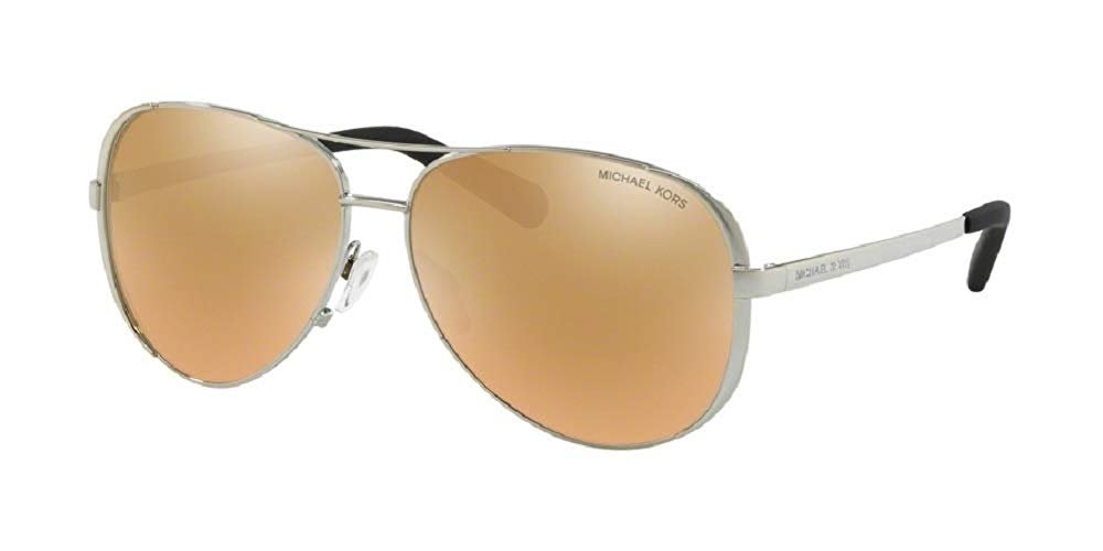 Michael Kors MK5004 CHELSEA Aviator 11535A 59M Shiny Silver/Liquid Rose Gold Sunglasses For Women +FREE Complimentary Eyewear Care Kit - image 1 of 5