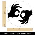 thumbnail image 2 of Sign Language Interpreters Symbol Deaf Hearing Impaired Self-Inking Rubber Stamp Ink Stamper - Black Ink - Medium 1 Inch, 2 of 7