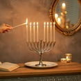thumbnail image 3 of Sziqiqi 9 Branch Silver Hanukkah Menorah: Elegant Tree of Life Design Judaica Gift for Jewish Holiday Traditional Candle Holder for Hanukkah Decor Cone-Shaped for Secure Holiday Lighting Ceremony, 3 of 8