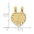 thumbnail image 4 of 14K Yellow Gold Charm Pendant Themed 18.6 mm 14.9 Polished Best Friend 2 Piece Break-Apart Heart, 4 of 4