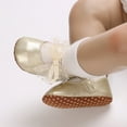 thumbnail image 2 of Baby Girls Mary Jane Sequins Crown Flats PU Leather Wedding Party Princess Ballet Shoe Infant Rubber Soft Sole Prewalker Toddler First Crib Light Shoes (0-3 Months, Gold), 2 of 5