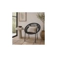 thumbnail image 3 of DecMode Black Plastic Rattan Contemporary Outdoor Chair, 29"W x 23"L x 30"H, featuring a Rounded Seat with Backrest, 3 of 14