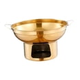 thumbnail image 3 of DOLITY Marmite de Camping Extérieure en Acier Inoxydable Marmite Chaude Vaisselle de Table Casserole Thaï Sans Couvercle à Double Poignée pour Cuisson Maison Fête Pique-Nique Or m, 3 of 9