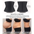 thumbnail image 5 of YIANNA Breathable Waist Trainer for Women Underbust Latex Sport Girdle Corsets Cincher Hourglass Body Shaper,YA11533-Black-5XL, 5 of 6