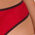 thumbnail image 5 of Ozmmyan Womens Low Rise Ribbed Cotton Bikini Panties Heart Cutout Bow Detail Breathable Cheeky Underwear, 5 of 5