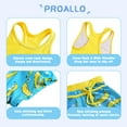 thumbnail image 3 of PROALLO Girls Bathing Suits Two-Piece Swimsuit with Boyshorts Vest-Style Tankini(8-9T Yellow), 3 of 5