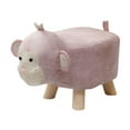 thumbnail image 2 of Animal Footstool Footrest Ottoman Portable Wood Cute Shoes Changing Chair Room Decor Ottoman for Guest Room, Living Room, Porch, Entryway pink monkey, 2 of 8
