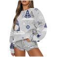 thumbnail image 2 of Chandails à Capuchon pour Femmes Mode Décontractée pour Femmes à Manches Longues Col Rond Imprimé Chandail en Molleton pour Dames Hauts Blouse Chandail à Capuchon Surdimensionné pour Femmes en Liquidation, 2 of 6