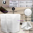 thumbnail image 3 of 100 Pack Mylar Bags, 5 x 4 inchs Premium Smell Proof Bags with Double-sided Matte White, Resealable Food Storage Aluminum Foil Stand-up Packaging Bags., 3 of 5