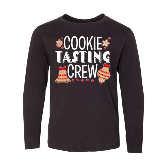 Inktastic Christmas Cookie Tasting Crew with Holiday Cookies Long Sleeve Youth T-Shirt