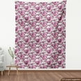 thumbnail image 4 of Ambesonne Floral Fabric by the Yard Upholstery, Spring Shadows of Flowers, 1 Yard, Pale Grey Pink, 4 of 5