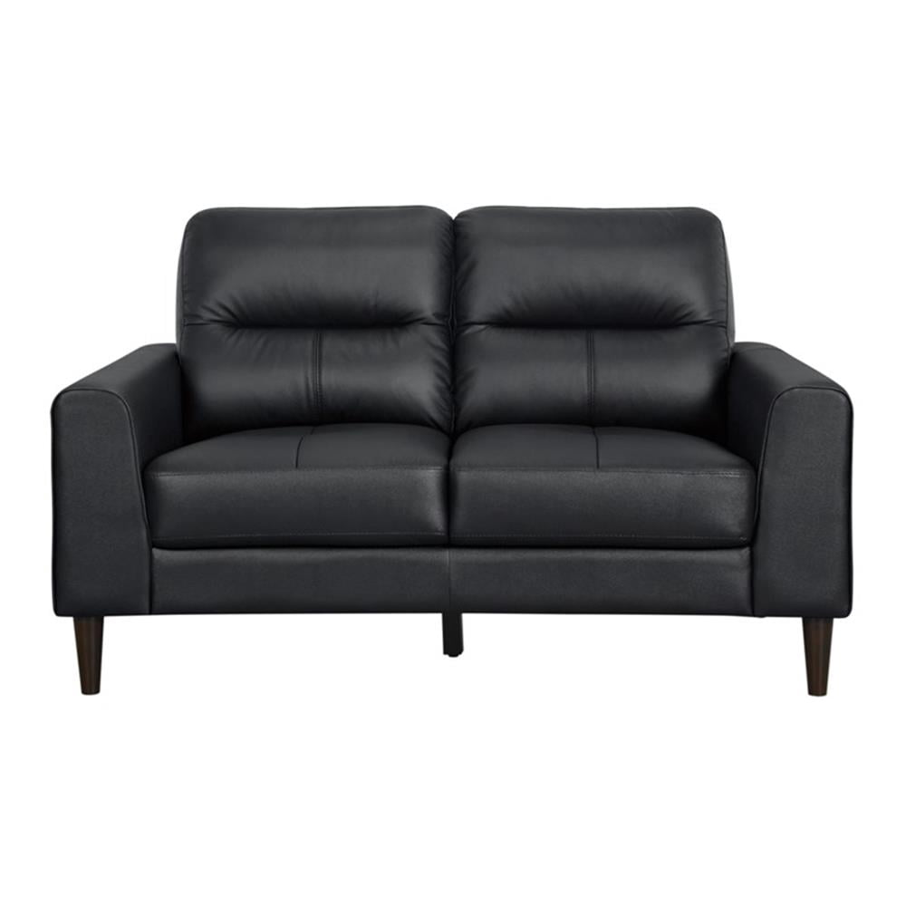 Lexicon Lewes Leather Match Loveseat in Black