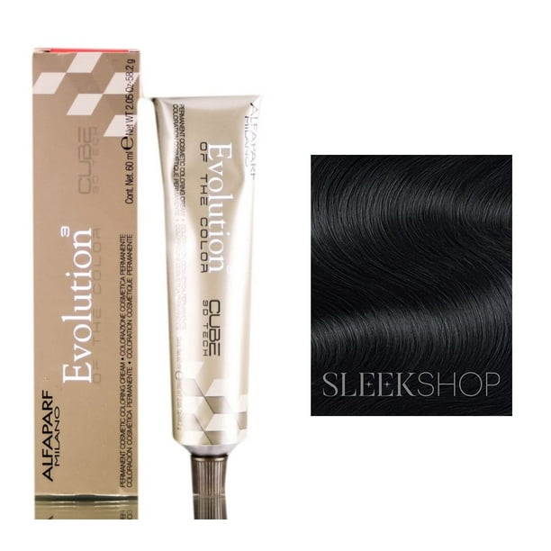 2 - Darkest Natural Brown , Alfaparf Milano Evolution of the Hair Color Dye Haircolor Cube, Alpha Parf Hair Scalp - Pack of 3 w/ Sleek Teasing Comb Tinte Cabello Alfaparf Milano by Sleekshop Alpha Parf belleza