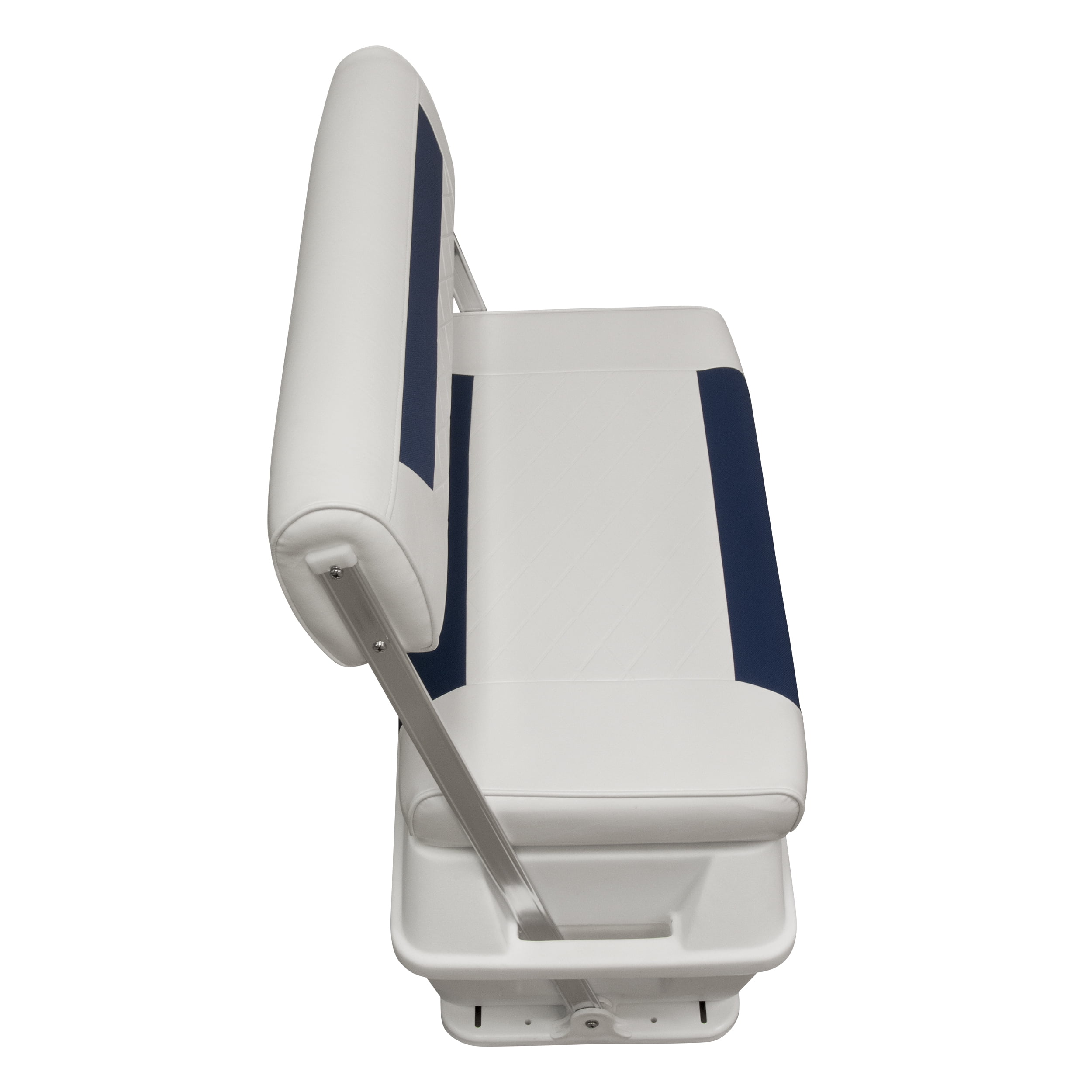 Wise DLX156-1904 DLX Pontoon Series 70 Quart Swingback Cooler Seat - White / Mariner Blue