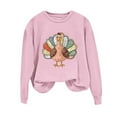 thumbnail image 2 of Inverlee Thanksgiving Sweatshirts Women Cute Turkey Pumpkin Print Sweatshirt Fall Long Sleeve Cotton Shirts Crewneck Dressy Casual Pullover Outfit, 2 of 7