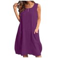 thumbnail image 1 of Vestidos Para Mujer Vestidos Casuales Vestido Sin Mangas Con Bolsillos Sólidos Y Cuello Redondo Erógeno de Moda Odeerbi ODB161237, 1 of 7