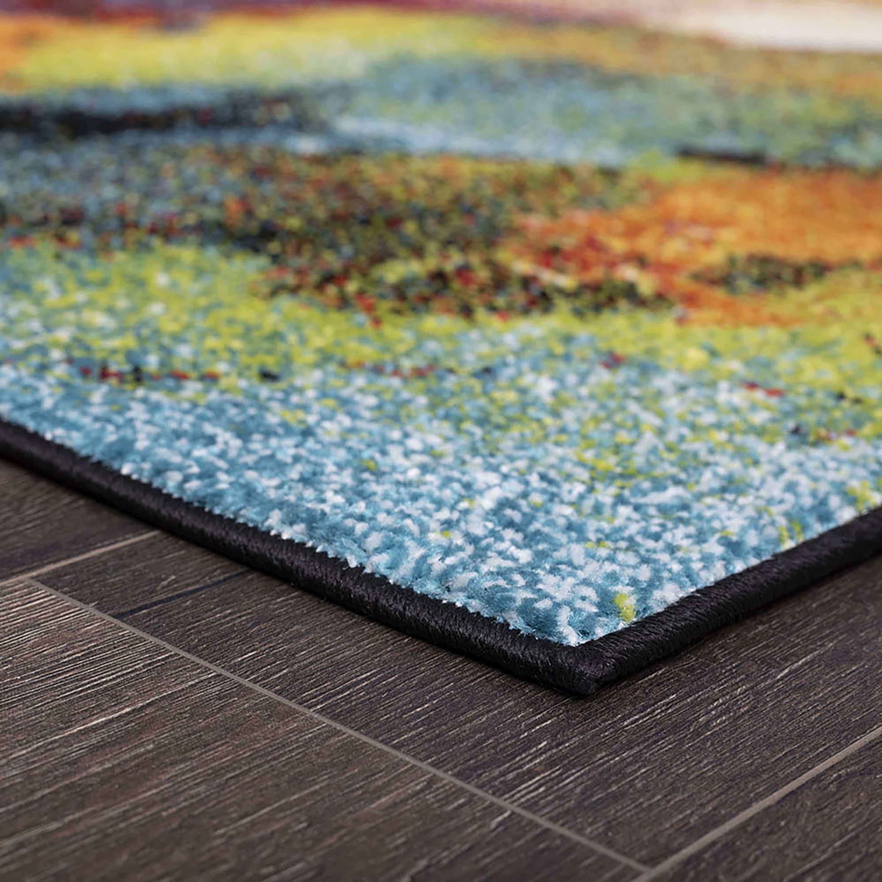 Avon Contemporary 2' x 3' Multi-Color Polypropylene Indoor Area Rug