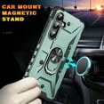 thumbnail image 5 of for Samsung Galaxy S25 Plus Case, with Magnetic Car Mount Function, Military Grade Shockproof Non-Slip Case Built-in 360° Rotate Ring Stand for Galaxy S25 Plus - Darkgreen, 5 of 9