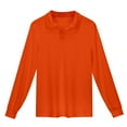 thumbnail image 2 of LIUYUNNN Kids Boys Polo Shirts Long Sleeve Orange Button down Shirt Boys School Uniforms Casual 9-10 Years Boy Shirts Size Boys Girls Four Seasons Outfits, 2 of 8
