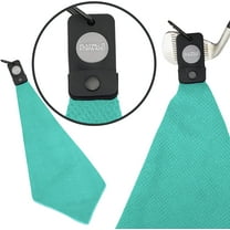 Magnetic Waffle Weave Microfiber Golf Towel with Clip Aqua