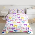 thumbnail image 2 of Feelyou Kawaii Colorful Bow Bedding Comforter Set, Chic Princess Ribbon Twin Comforter Sets, Cute Cartoon Bowknot Reversible Bedding Set, Microfiber Bedroom Decor, 2-Piece, 2 of 8