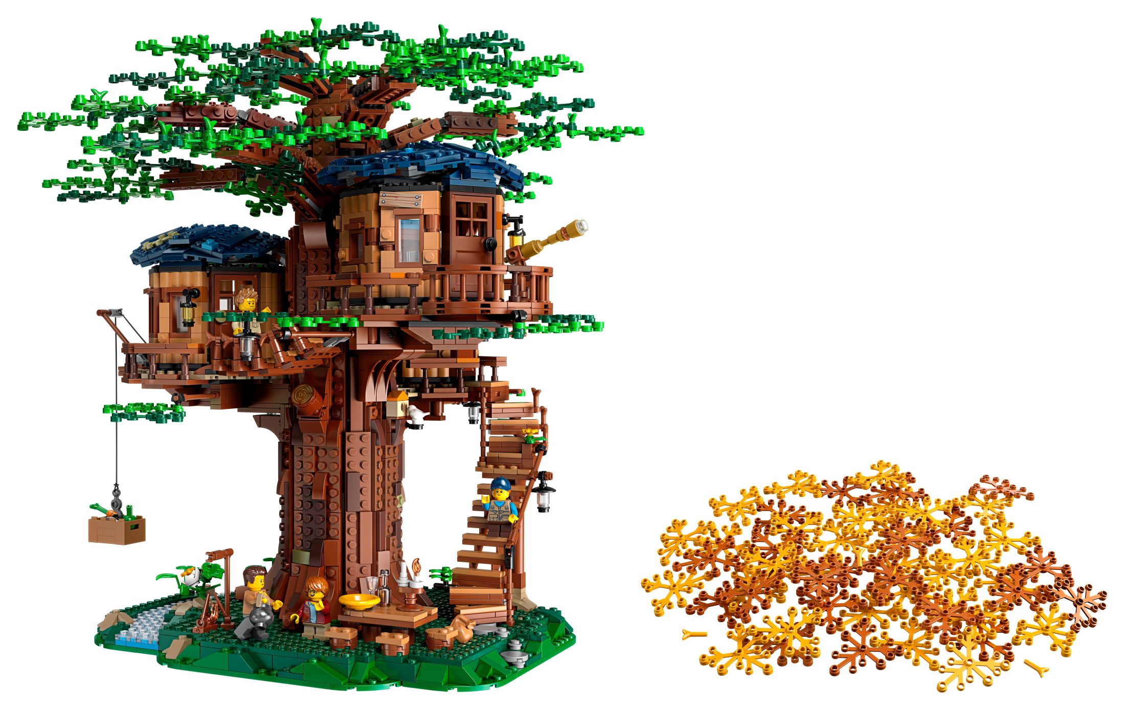 LEGO Ideas Tree House 21318, Model Construction Set for 16 Plus Year Olds with 3 Cabins, Interchangeable Leaves, Minifigures and a Bird Figure - image 5 of 9