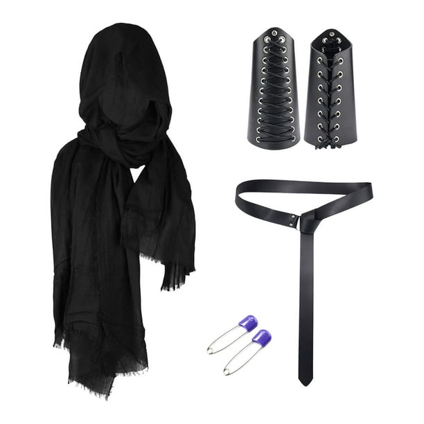 Disfraz de caballero medieval Disfraz de Halloween Hebilla Brazales Disfraces Vintage Negro Yuyangstore Traje medieval