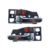 PT Auto Warehouse TO-2570MA-DP - Inner Interior Inside Door Handle, Black Knob with Chrome Lever - Left/Right Pair Fits select: 1999-2003 LEXUS RX, 2003-2009 LEXUS GX