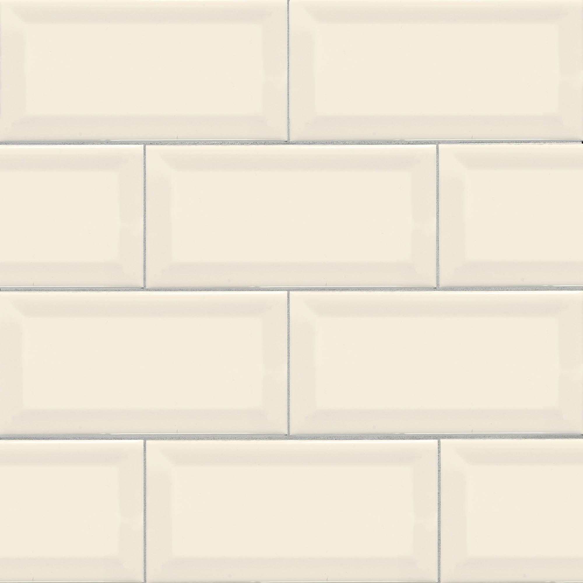 MSI Almond Glossy 3'X6' Ceramic Bevelled Subway Tile