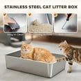 thumbnail image 4 of PawHut 80L XL Stainless Steel Cat Litter Box with Lid, Front/Top Entry, 4 of 10