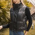 thumbnail image 6 of Ashirexll Puffer Vest Women, Womens Winter Coats, Zip Up Fashion Stand Collar Sleeveless Coat with Pocket, 6 of 7