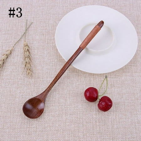 

Handmade Desserts Condiment Tableware Kitchen Dining Wooden Spoons Kids Spoon Long-handled Tea Scoops