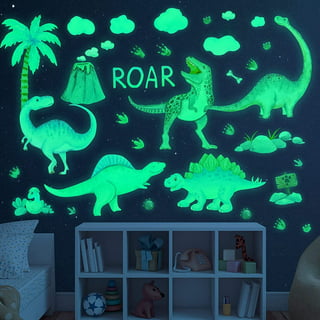 Dinosaur Wall Decals for Kids Room Glow in The Dark Stickers, Large  Removable Vinyl Decor for Bedroom, Living Room, Classroom - Wall Cool Light  Art Gift for Girls Boys Toddlers 