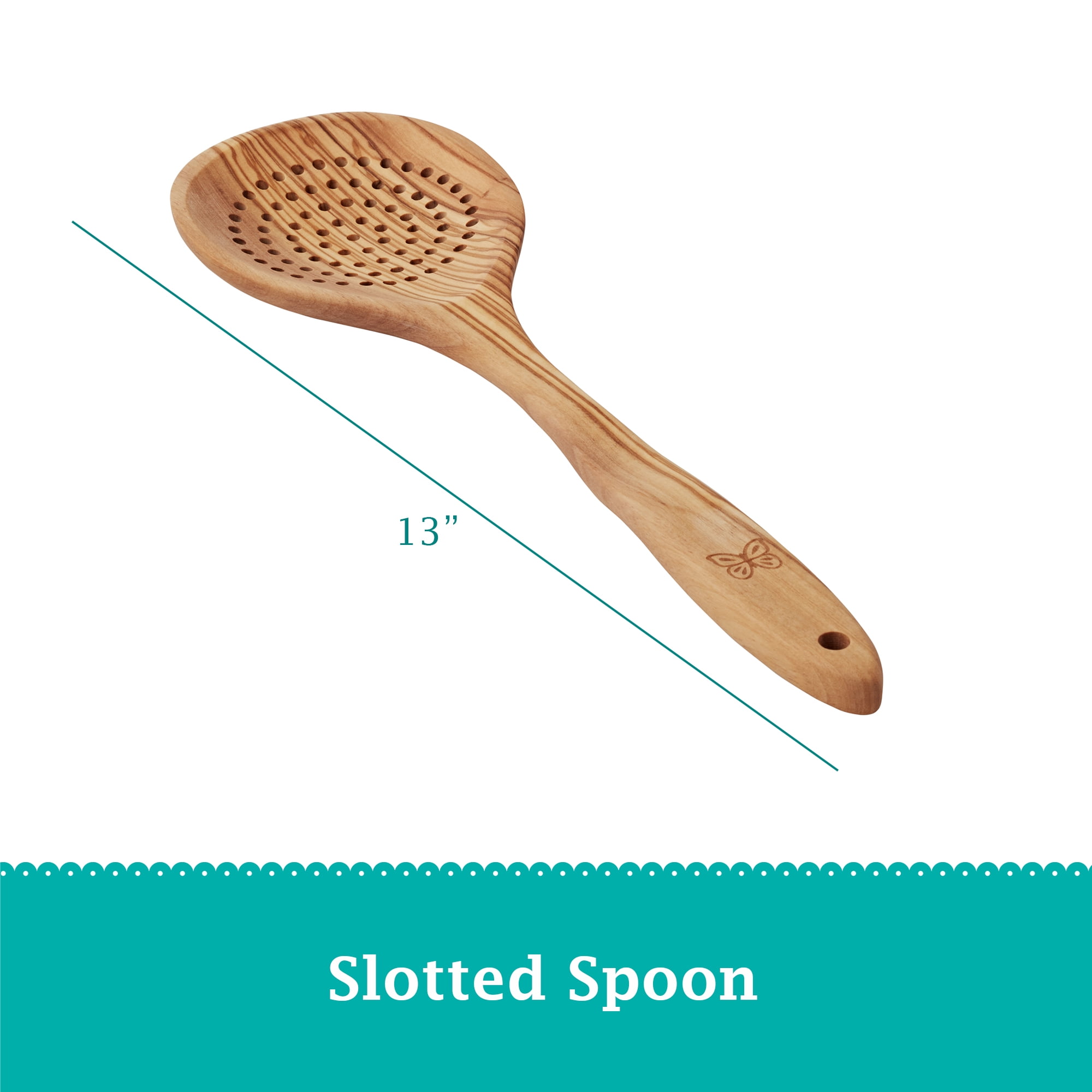 The Pioneer Woman Rustic Olive Wood Slotted Spoon