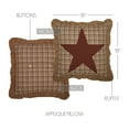 thumbnail image 2 of VHC Brands Dawson Star Appliqued Cotton Rustic Farmhouse Bedding Square 18x18 Filled Pillow Ruffled Red, 2 of 6